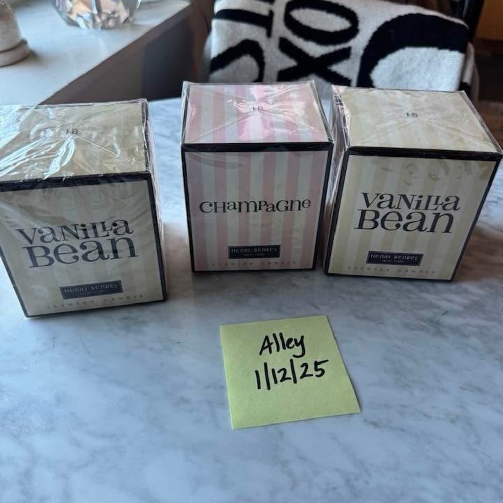 Henri Bendel Vanilla Bean and Champagne Candle Bundle set of 3